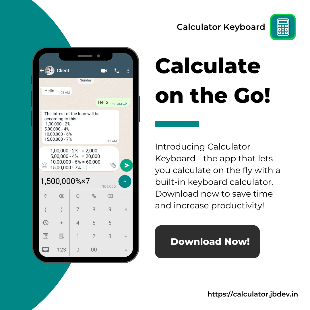 Calculator Keyboard - Calculate on the keyboard